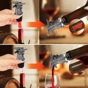 Pudeļu uzpildes piltuvīte–korķis “Bronzas pūķis”