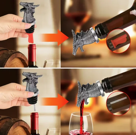 Pudeļu uzpildes piltuvīte–korķis “Bronzas pūķis”