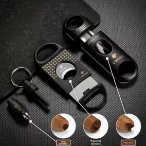 Melns cigāru griezēju komplekts, 3 gab