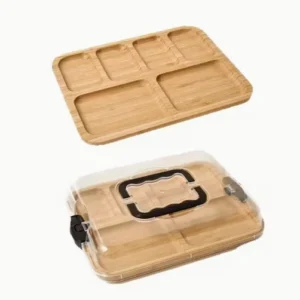 Uzkodu paplāte ar nodalījumiem un vāku