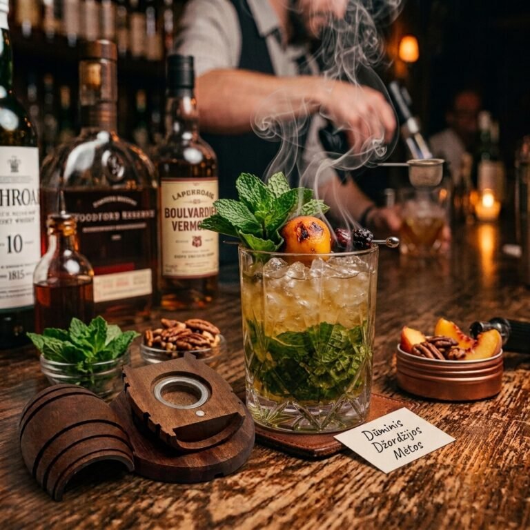 Read more about the article Piektdienas Recepte: Dūmakainais “Mint Julep” ar Persiku Aromātu